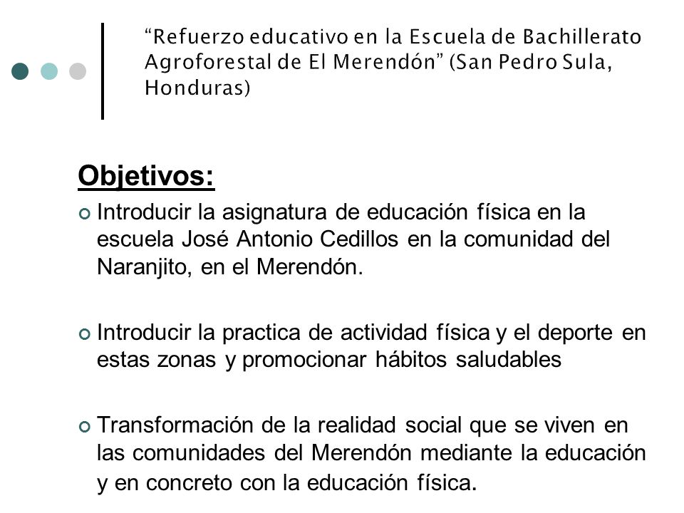 Refuerzo educativo en la Escuela de Bachillerato Agroforestal de El Merendón (San Pedro Sula, Honduras)