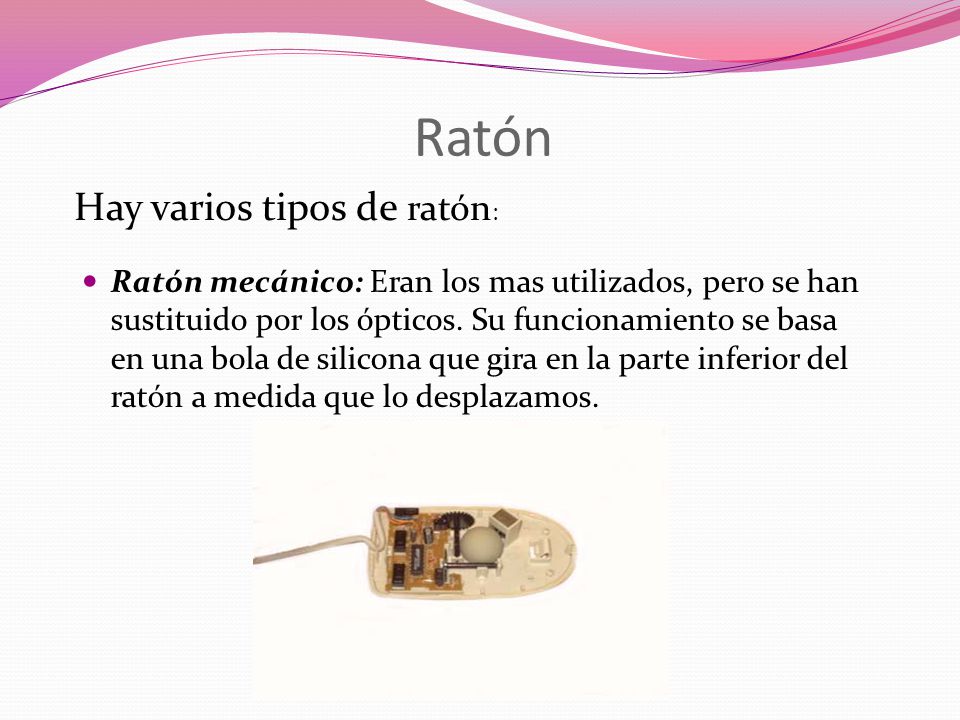 Ratón Hay varios tipos de ratón: