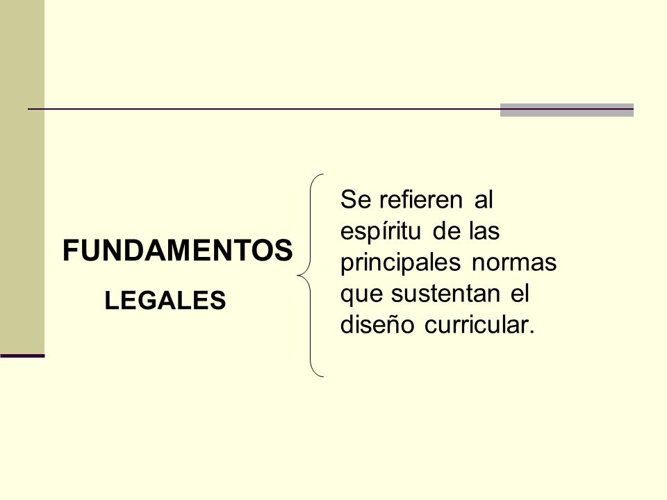 Se refieren al espíritu de las principales normas que sustentan el diseño curricular.