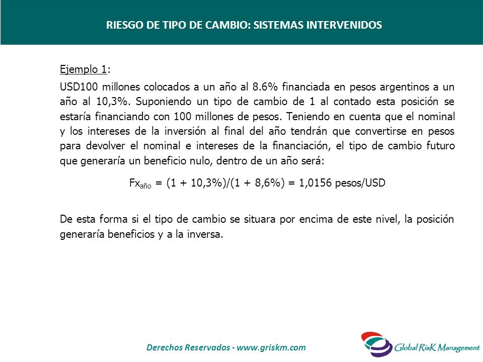 RIESGO DE TIPO DE CAMBIO: SISTEMAS INTERVENIDOS