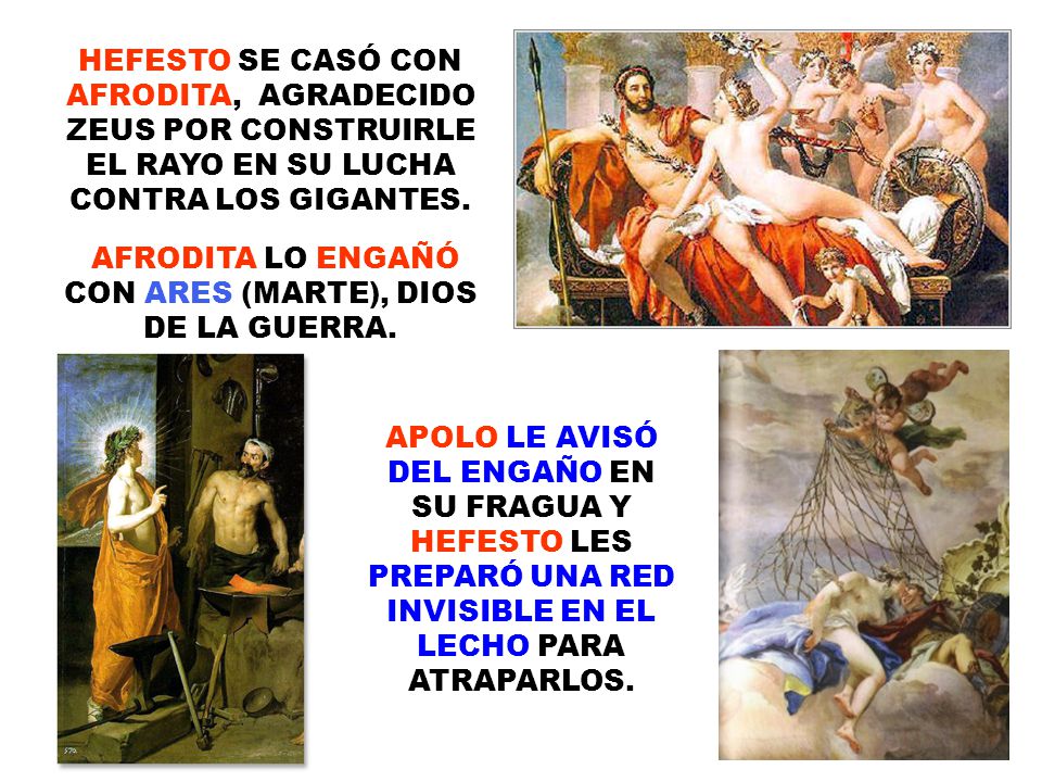 AFRODITA LO ENGAÑÓ CON ARES (MARTE), DIOS DE LA GUERRA.