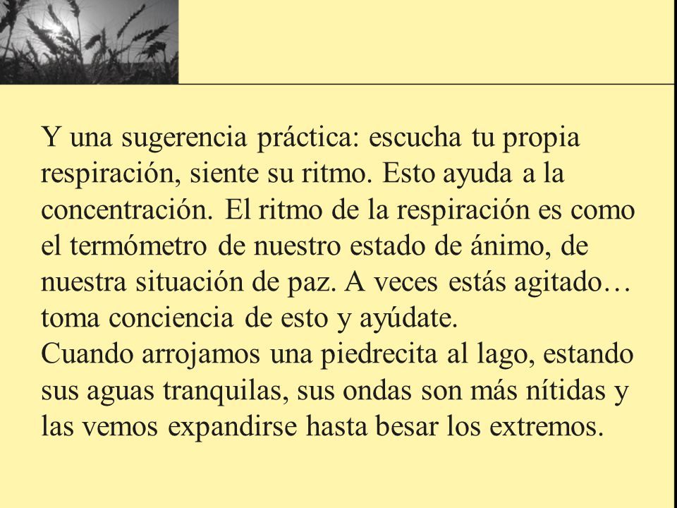 Y una sugerencia práctica: escucha tu propia respiración, siente su ritmo.