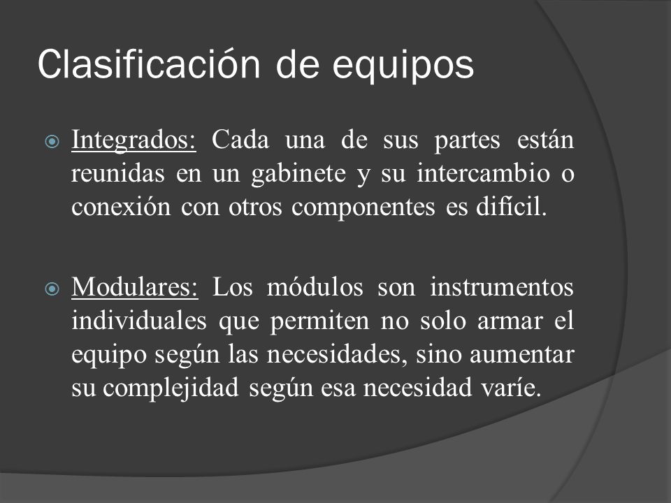 Clasificación de equipos