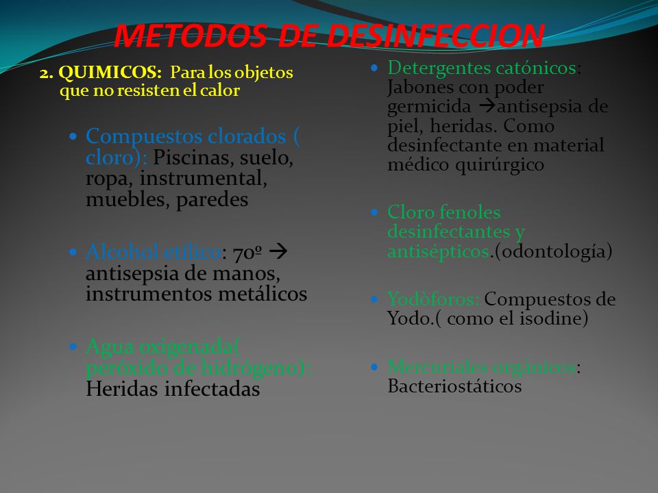 METODOS DE DESINFECCION