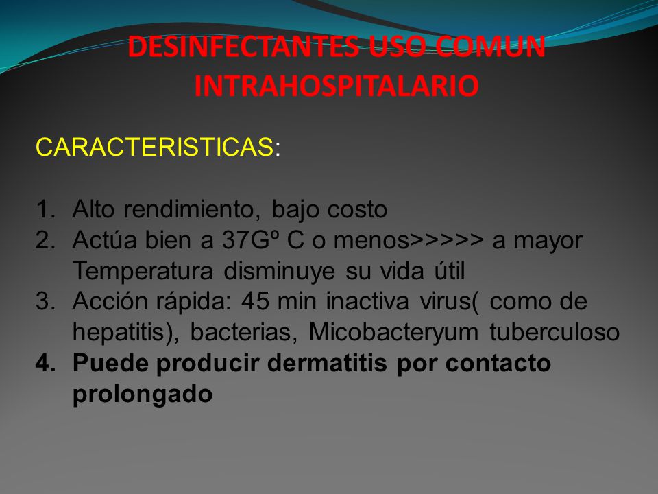 CARACTERISTICAS: Alto rendimiento, bajo costo. Actúa bien a 37Gº C o menos>>>>> a mayor Temperatura disminuye su vida útil.