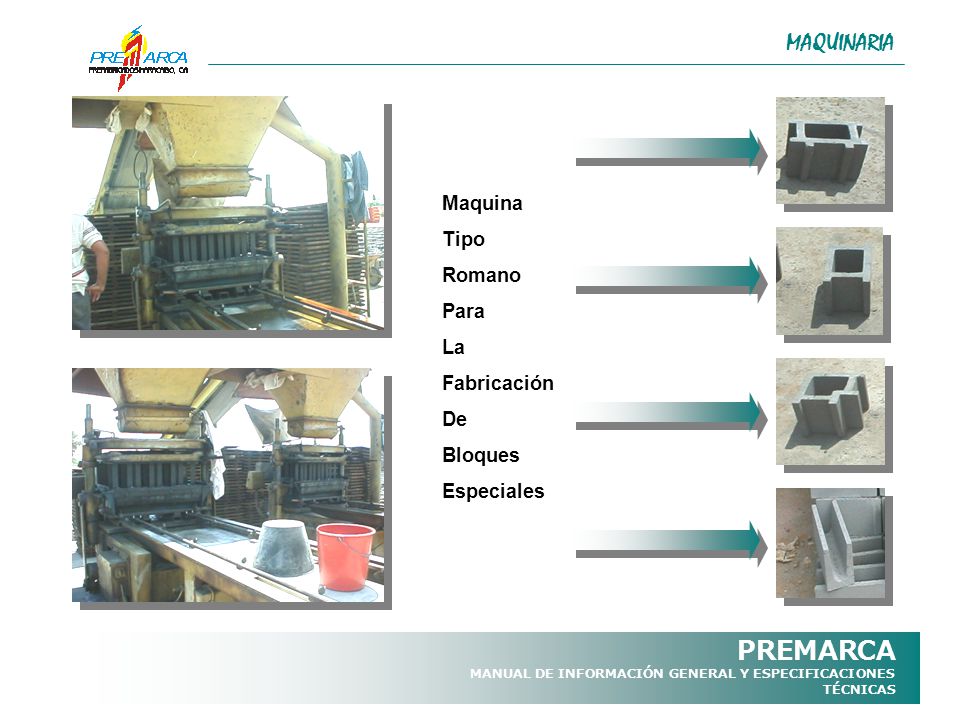 PREMARCA MAQUINARIA Maquina Tipo Romano Para La Fabricación De Bloques