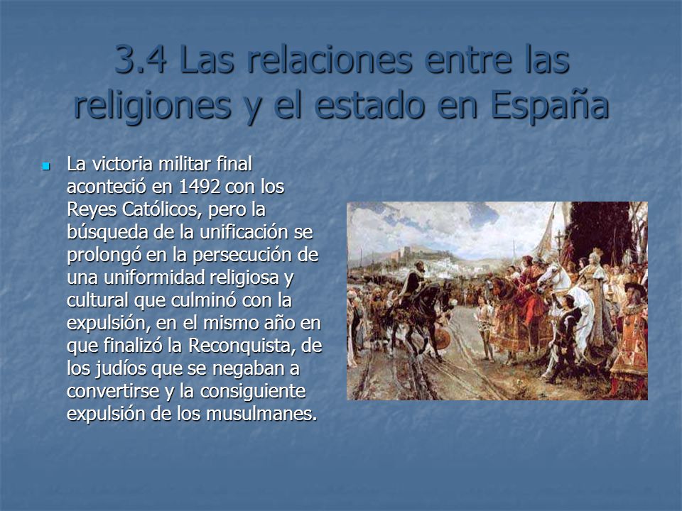 3.4 Las relaciones entre las religiones y el estado en España