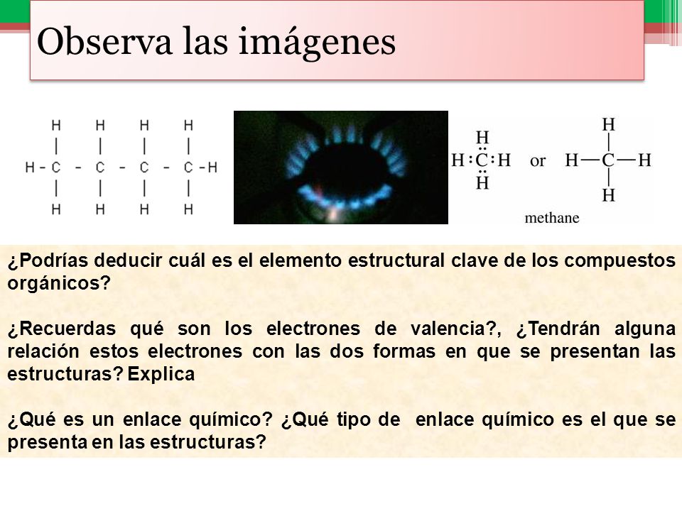 Observa las imágenes ¿Podrías deducir cuál es el elemento estructural clave de los compuestos orgánicos