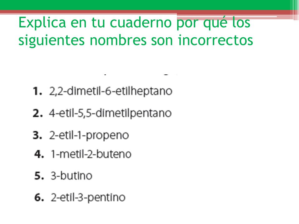 Explica en tu cuaderno por qué los siguientes nombres son incorrectos