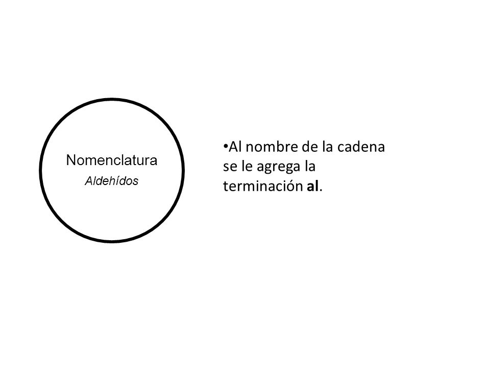 Al nombre de la cadena se le agrega la terminación al.