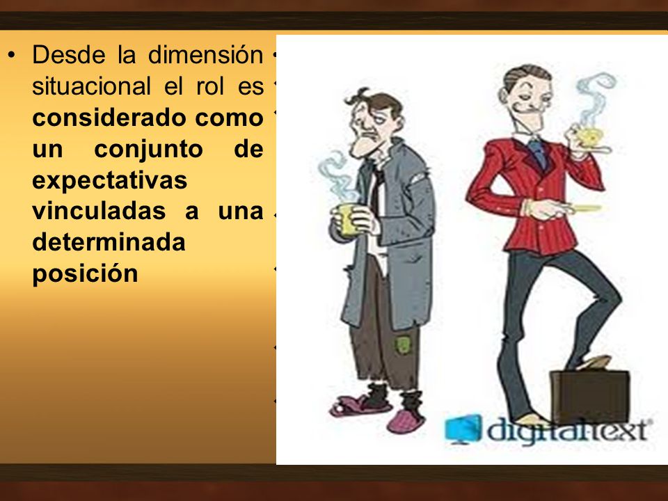 Desde la dimensión situacional el rol es considerado como un conjunto de expectativas vinculadas a una determinada posición