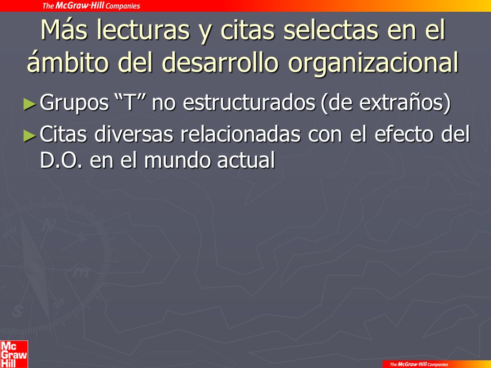 Más lecturas y citas selectas en el ámbito del desarrollo organizacional