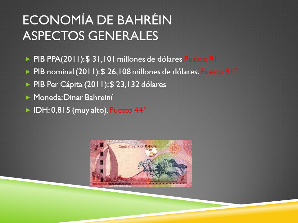 ECONOMÍA DE BAHRÉIN Aspectos Generales