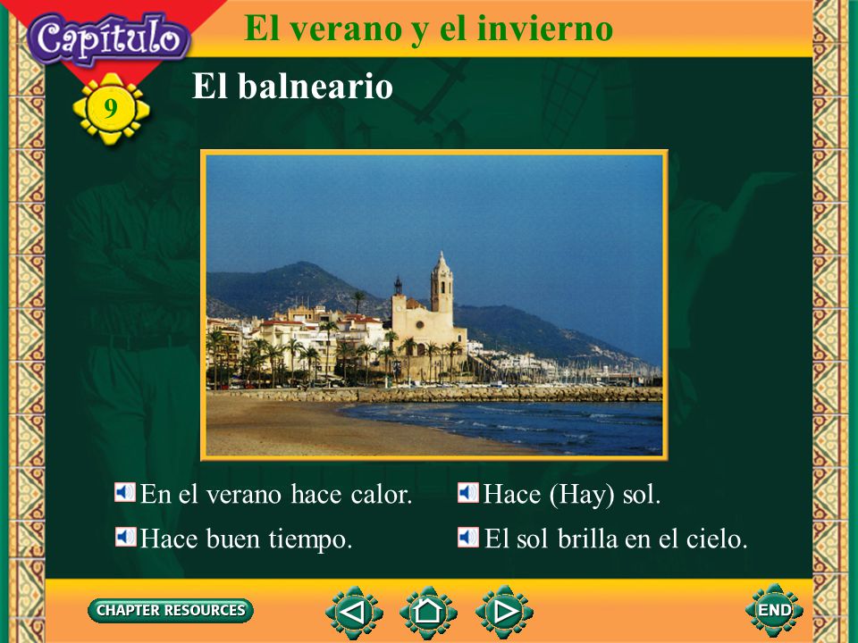 El verano y el invierno El balneario 9 En el verano hace calor.