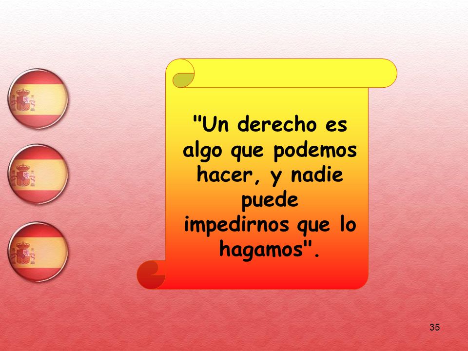 Un derecho es algo que podemos hacer, y nadie puede