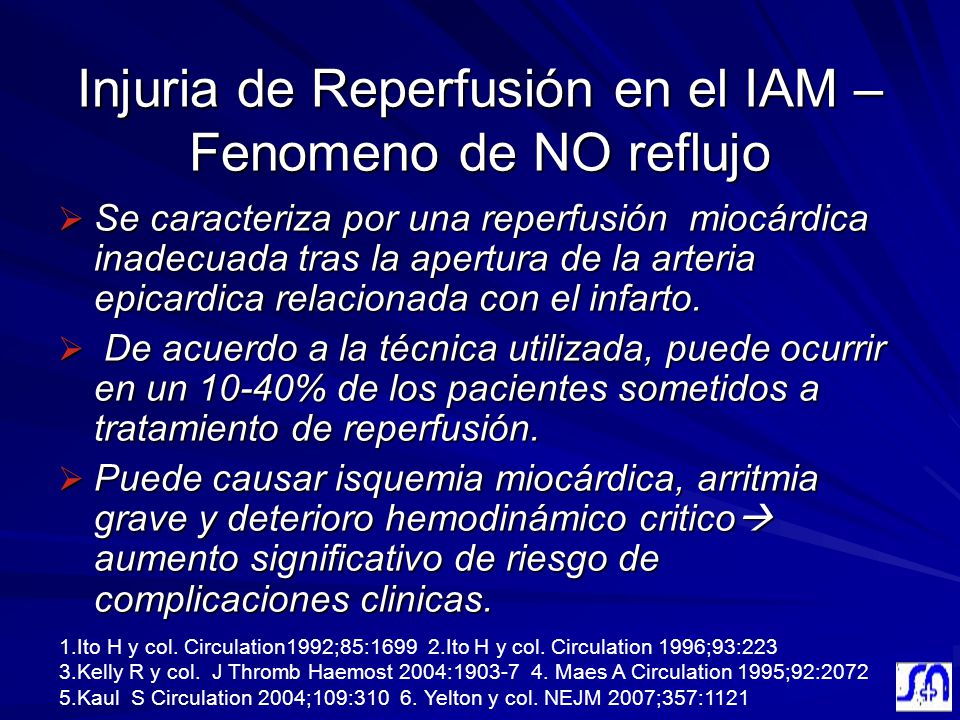 Injuria de Reperfusión en el IAM – Fenomeno de NO reflujo