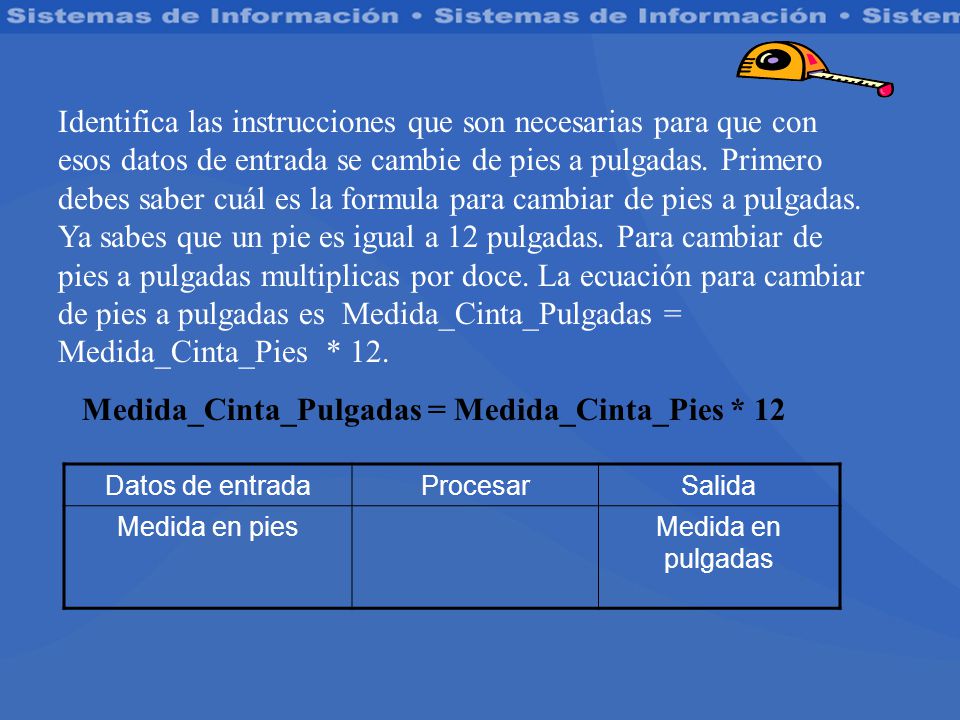 Medida_Cinta_Pulgadas = Medida_Cinta_Pies * 12