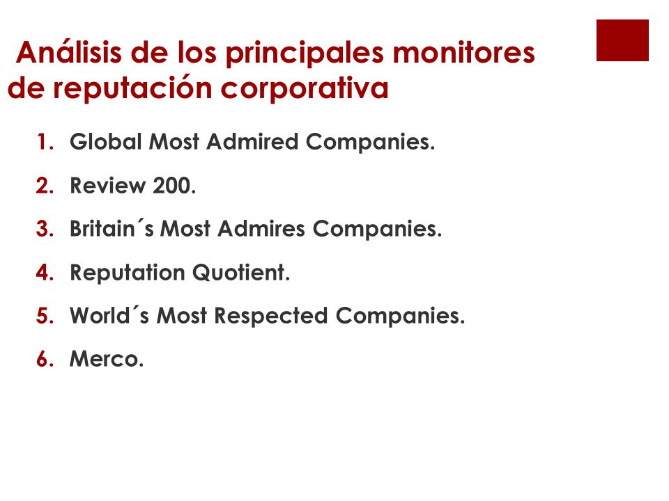 Análisis de los principales monitores de reputación corporativa