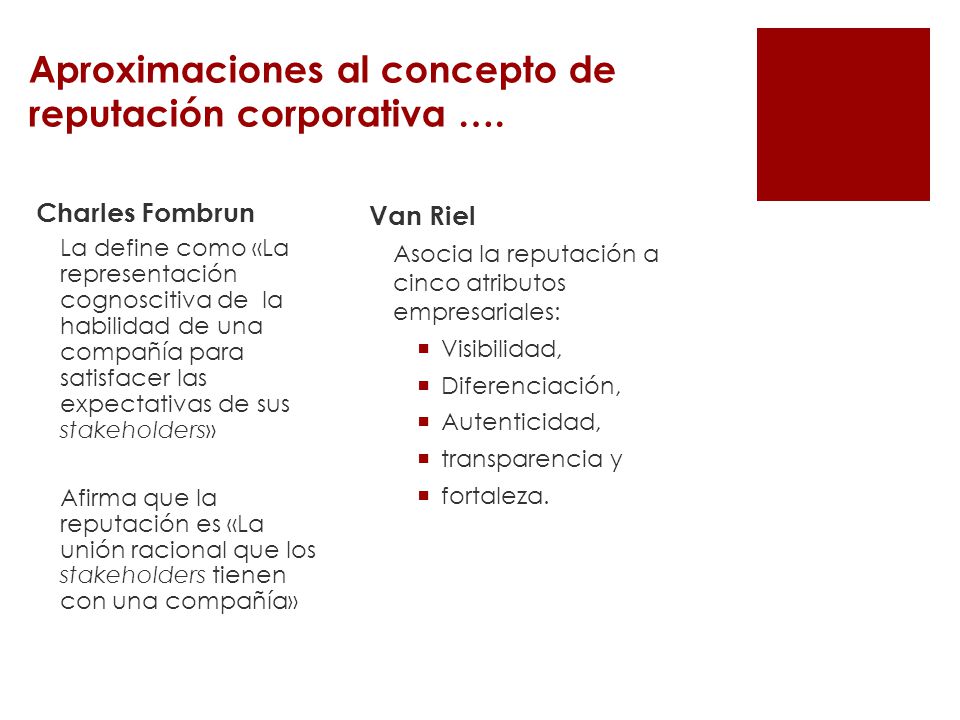 Aproximaciones al concepto de reputación corporativa ….