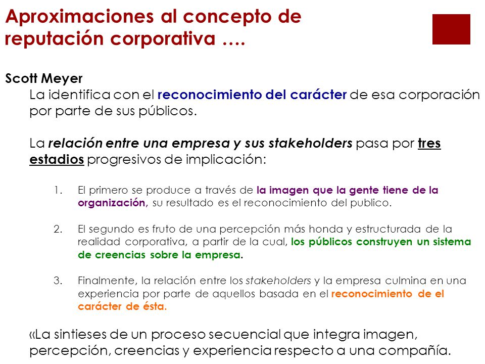 Aproximaciones al concepto de reputación corporativa ….