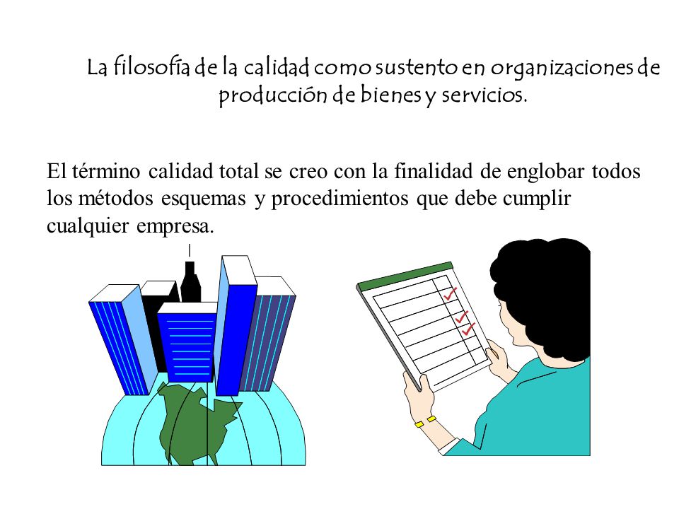 La filosofía de la calidad como sustento en organizaciones de producción de bienes y servicios.