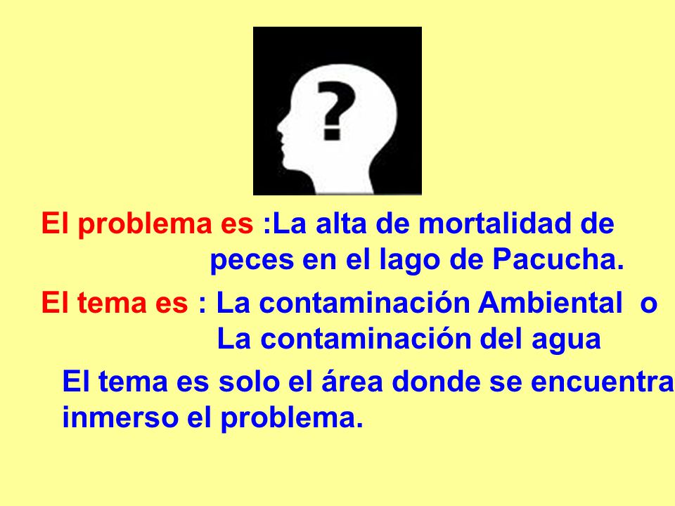 El problema es :La alta de mortalidad de peces en el lago de Pacucha