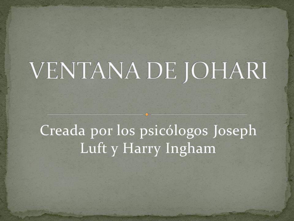 Creada por los psicólogos Joseph Luft y Harry Ingham