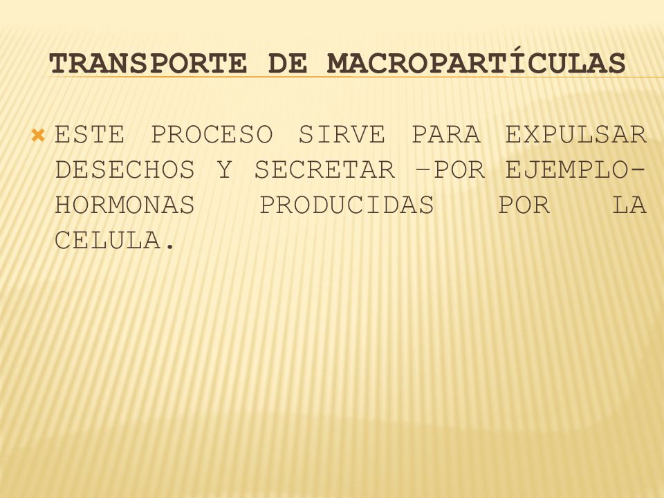 TRANSPORTE DE MACROPARTÍCULAS