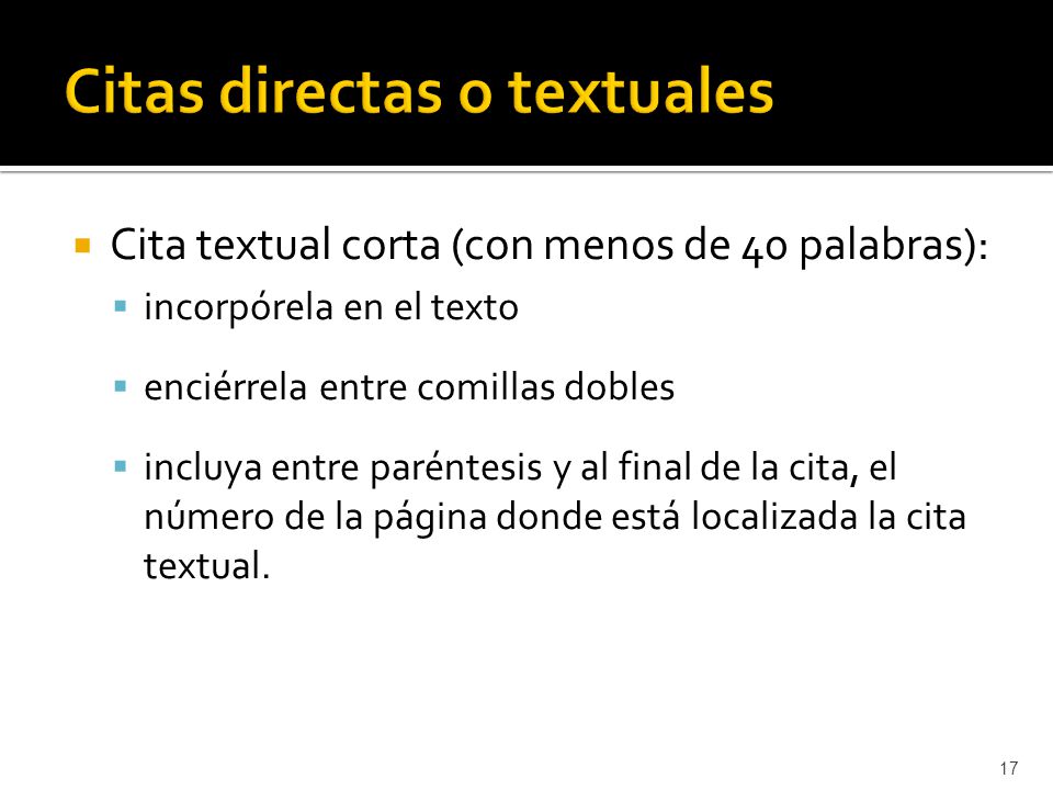 Citas directas o textuales