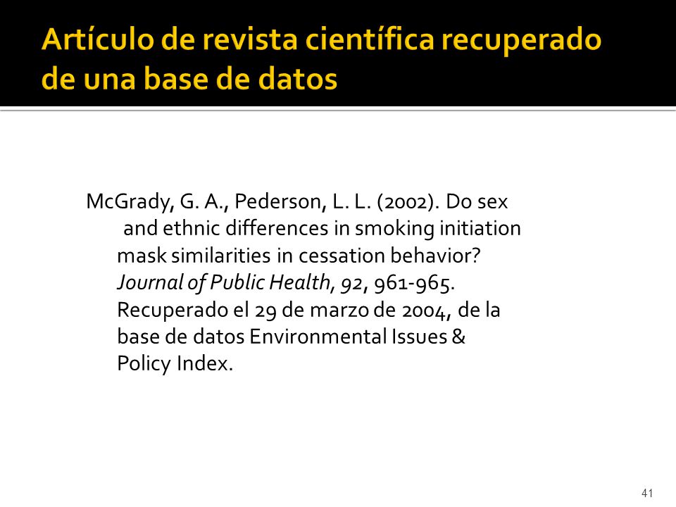 Artículo de revista científica recuperado de una base de datos