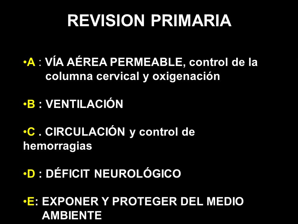 REVISION PRIMARIA A : VÍA AÉREA PERMEABLE, control de la