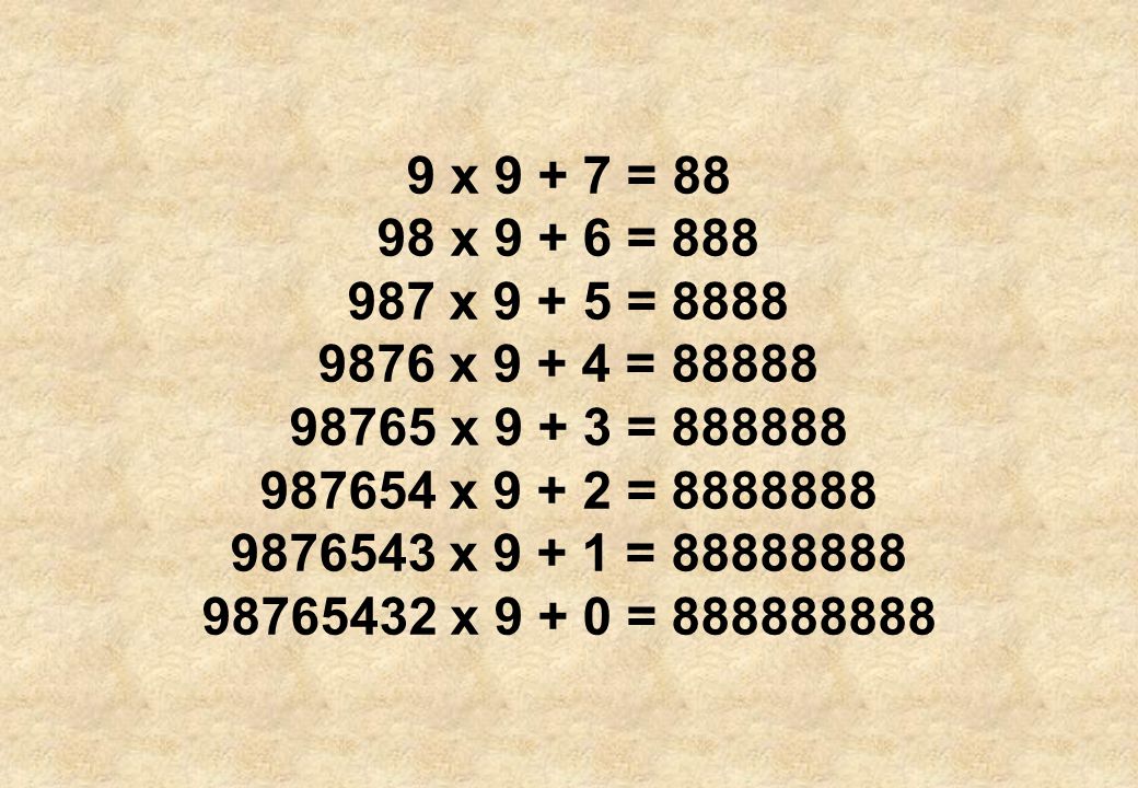 9 x = x = x = x = x =