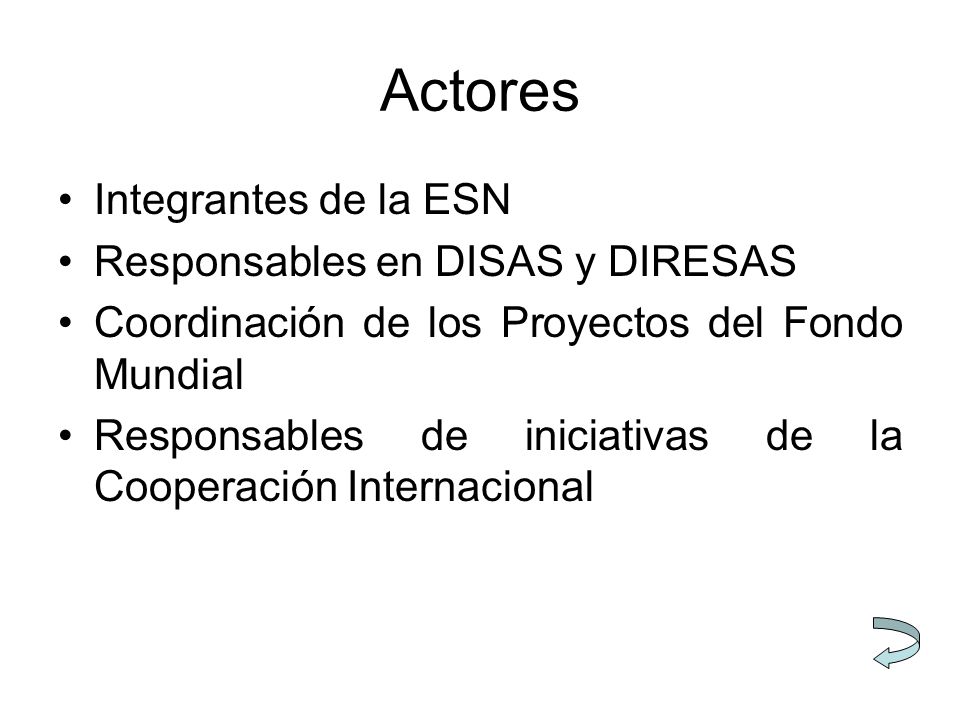 Actores Integrantes de la ESN Responsables en DISAS y DIRESAS