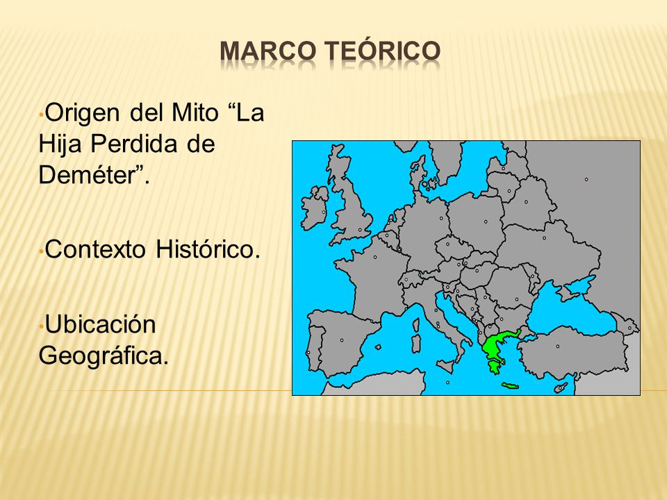 MARCO TEÓRICO Origen del Mito La Hija Perdida de Deméter .