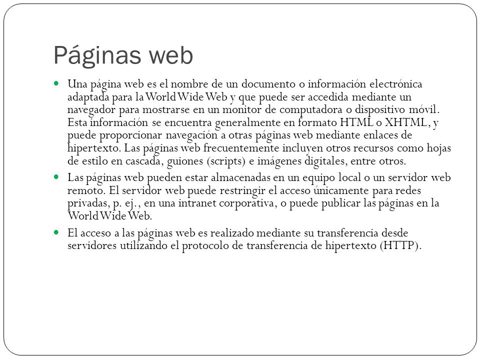 Páginas web