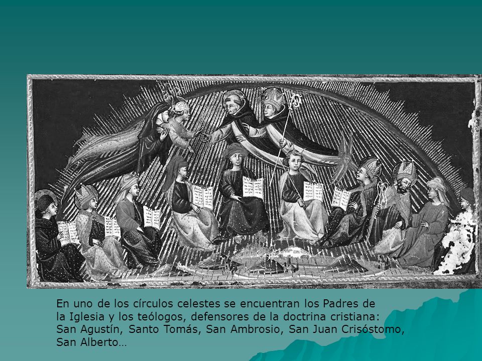 En uno de los círculos celestes se encuentran los Padres de