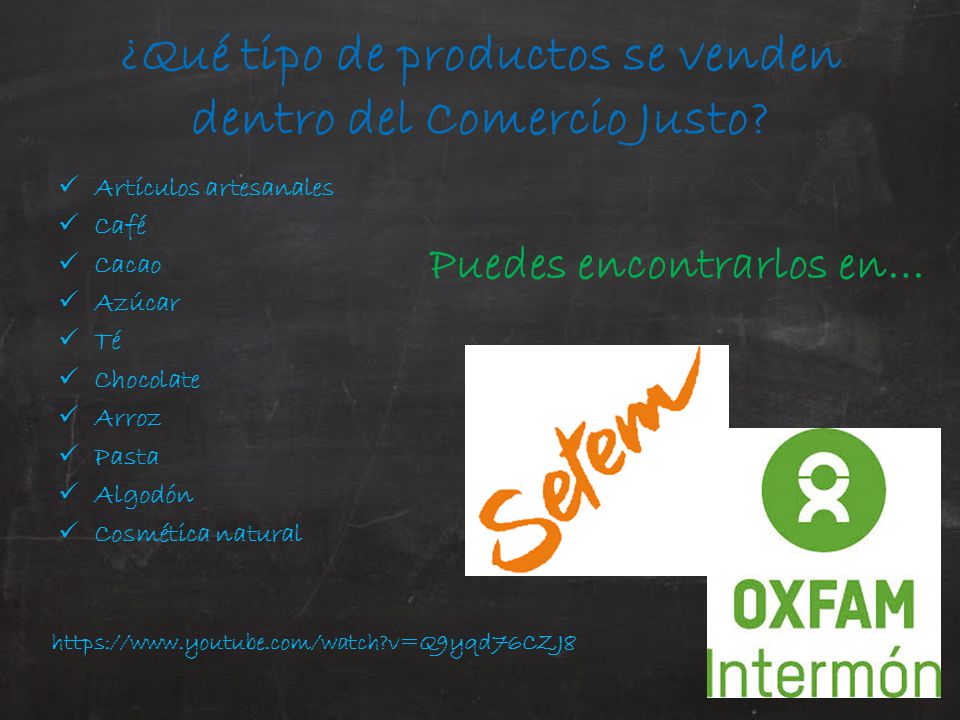 ¿Qué tipo de productos se venden dentro del Comercio Justo