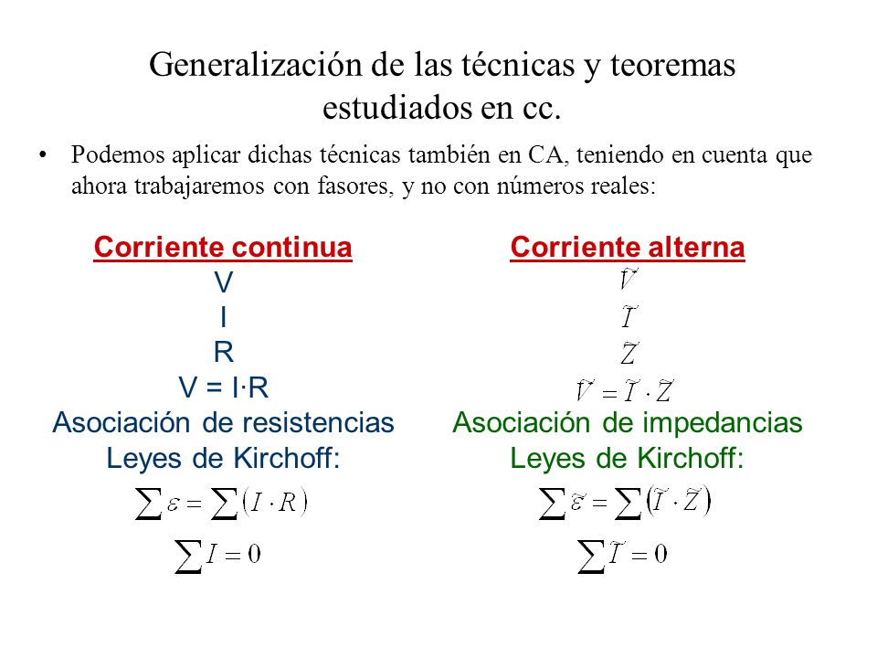 Generalización de las técnicas y teoremas estudiados en cc.