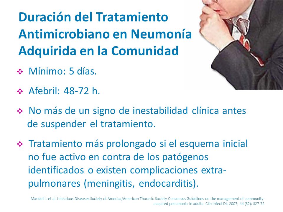 Duración del Tratamiento Antimicrobiano en Neumonía Adquirida en la Comunidad
