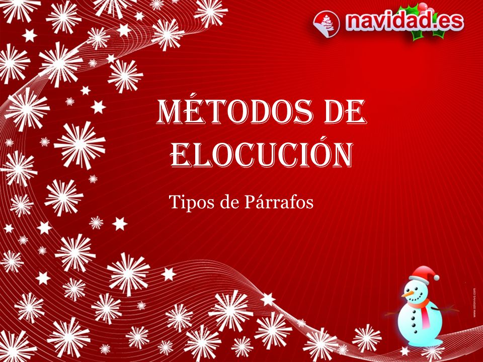 Métodos de elocuciÓn Tipos de Párrafos