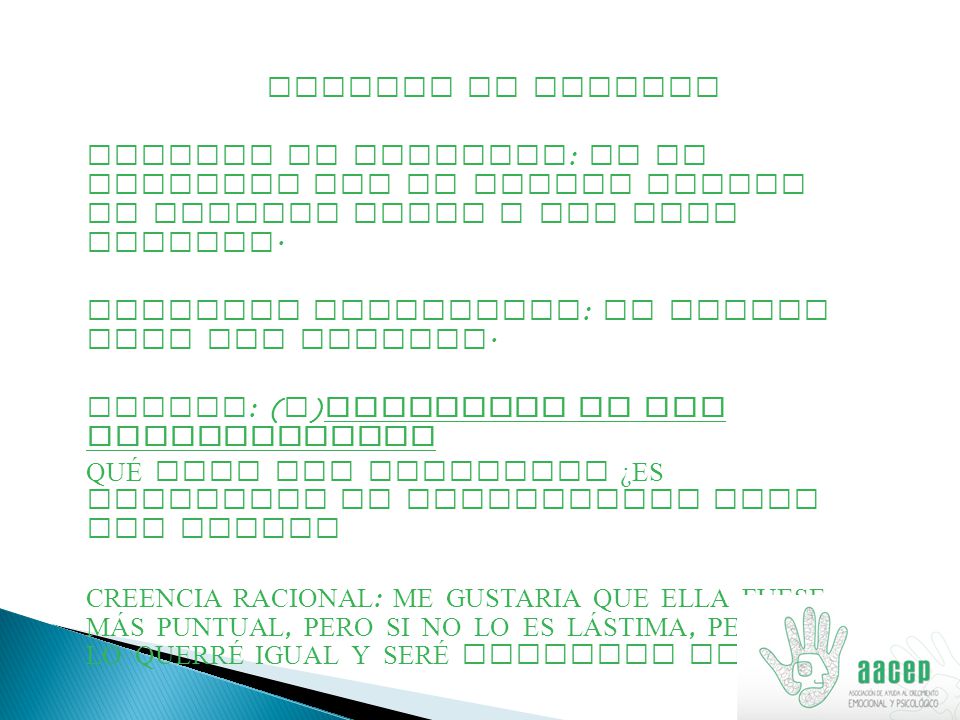 ESQUEMA DE TRABAJO MOMENTO DE MALESTAR: ME HE ENFADADO CON MI PAREJA PORQUE HA LLEGADO TARDE A UNA CITA CONMIGO.