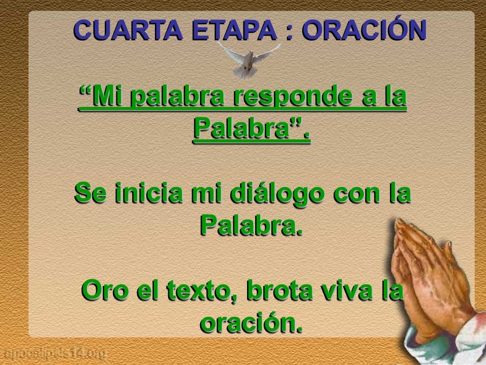 Mi palabra responde a la Palabra .