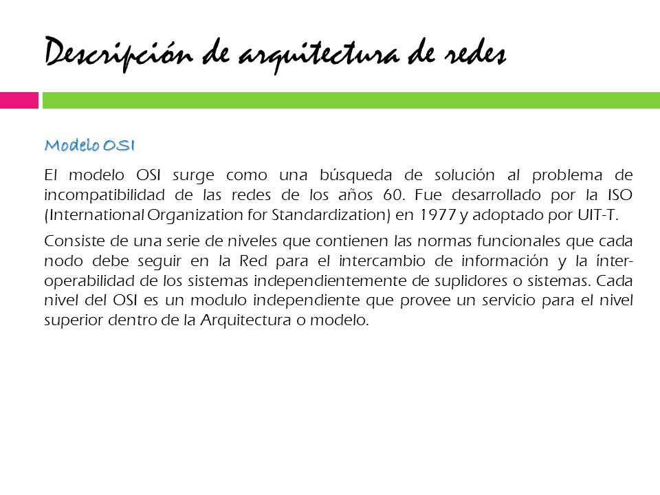 Descripción de arquitectura de redes