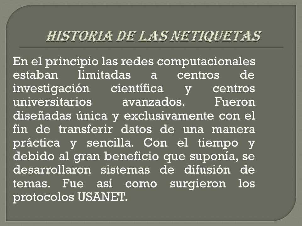 Historia de las netiquetas