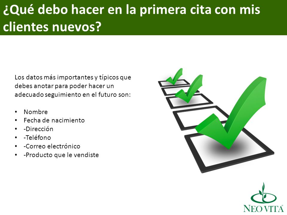 ¿Qué debo hacer en la primera cita con mis clientes nuevos