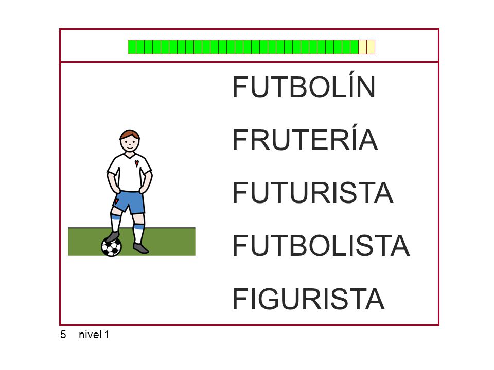 FUTBOLÍN FRUTERÍA FUTURISTA FUTBOLISTA FIGURISTA 5 nivel 1