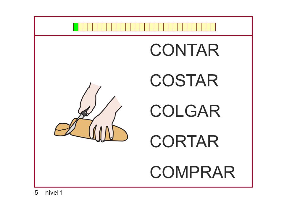 CONTAR COSTAR COLGAR CORTAR COMPRAR 5 nivel 1