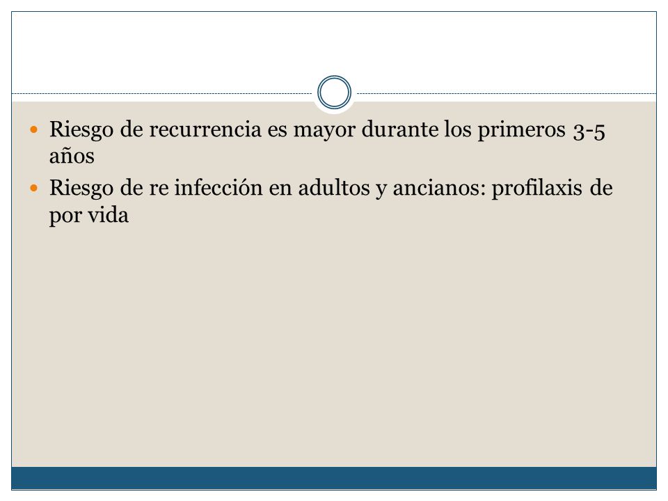 Riesgo de recurrencia es mayor durante los primeros 3-5 años