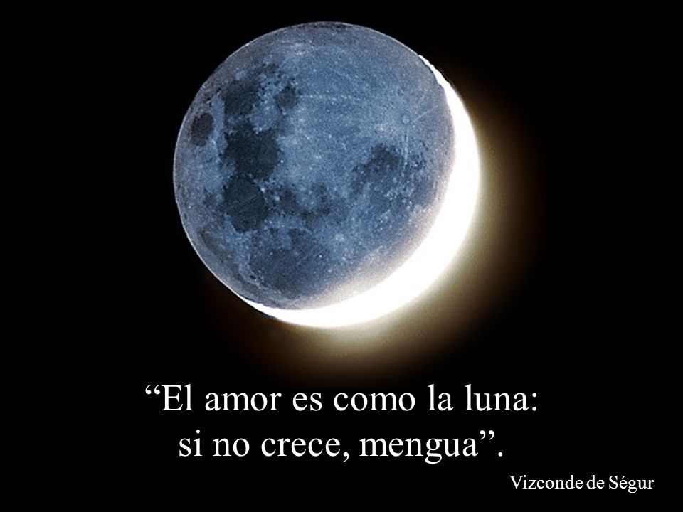 El amor es como la luna: si no crece, mengua .