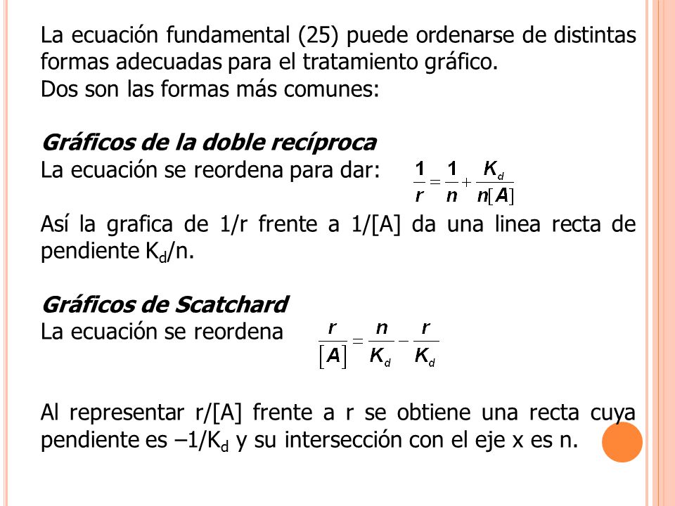 La ecuación fundamental (25) puede ordenarse de distintas formas adecuadas para el tratamiento gráfico.